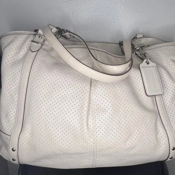 (SOLD) COACH IVORY LEATHER SATCHEL Shoulder BAG - Picture 1 of 7